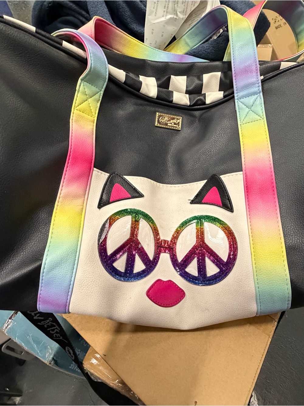 Luv Betsey Cat overnight tote bag